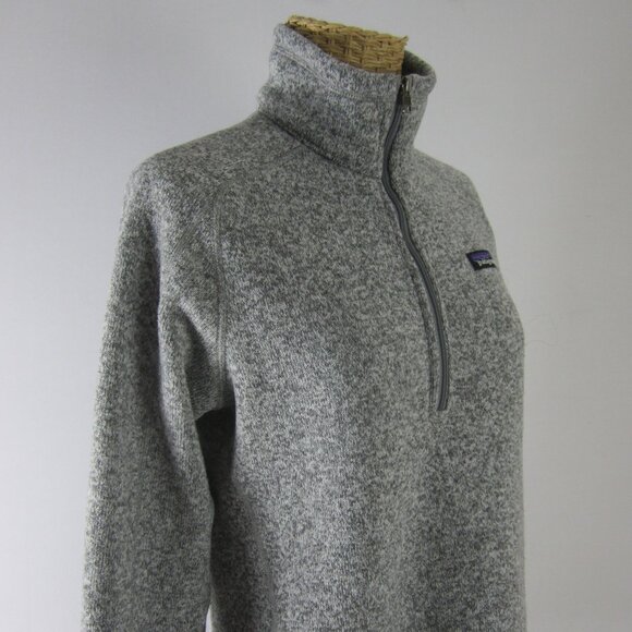 Patagonia Womens Medium Gray Heather LS Better Sweater 1/4-Zip Fleece Pullover - Picture 2 of 11